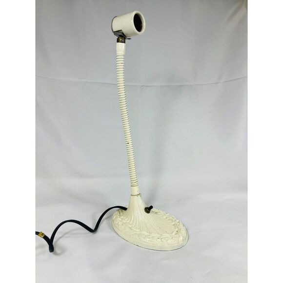 Vintage Art Deco Cast Iron Gooseneck Lamp 1930's Needs Wiring - Picture 1 of 8
